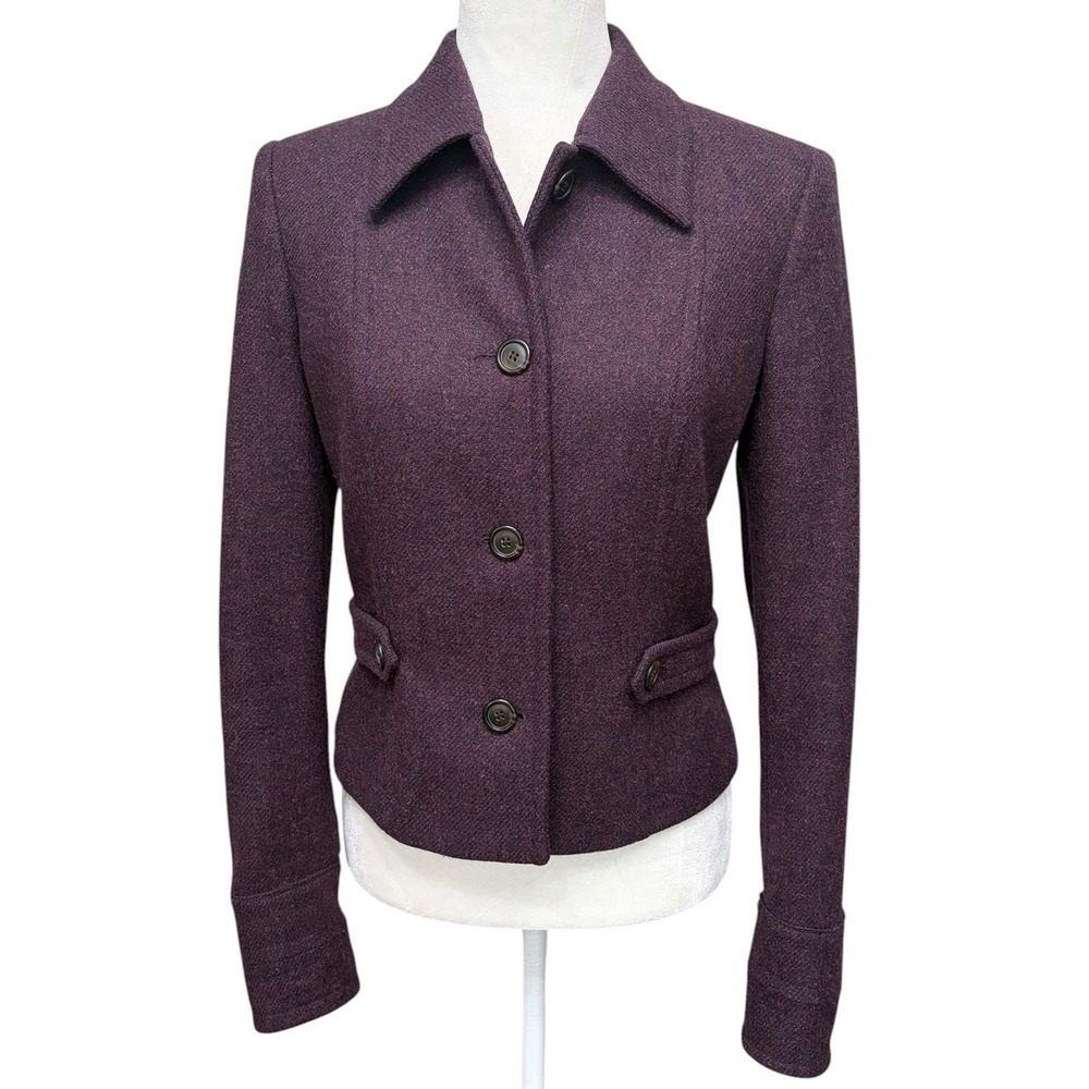 Michael Kors Purple Lambswool BlazerTailored‎ Button Front Women's Size 6